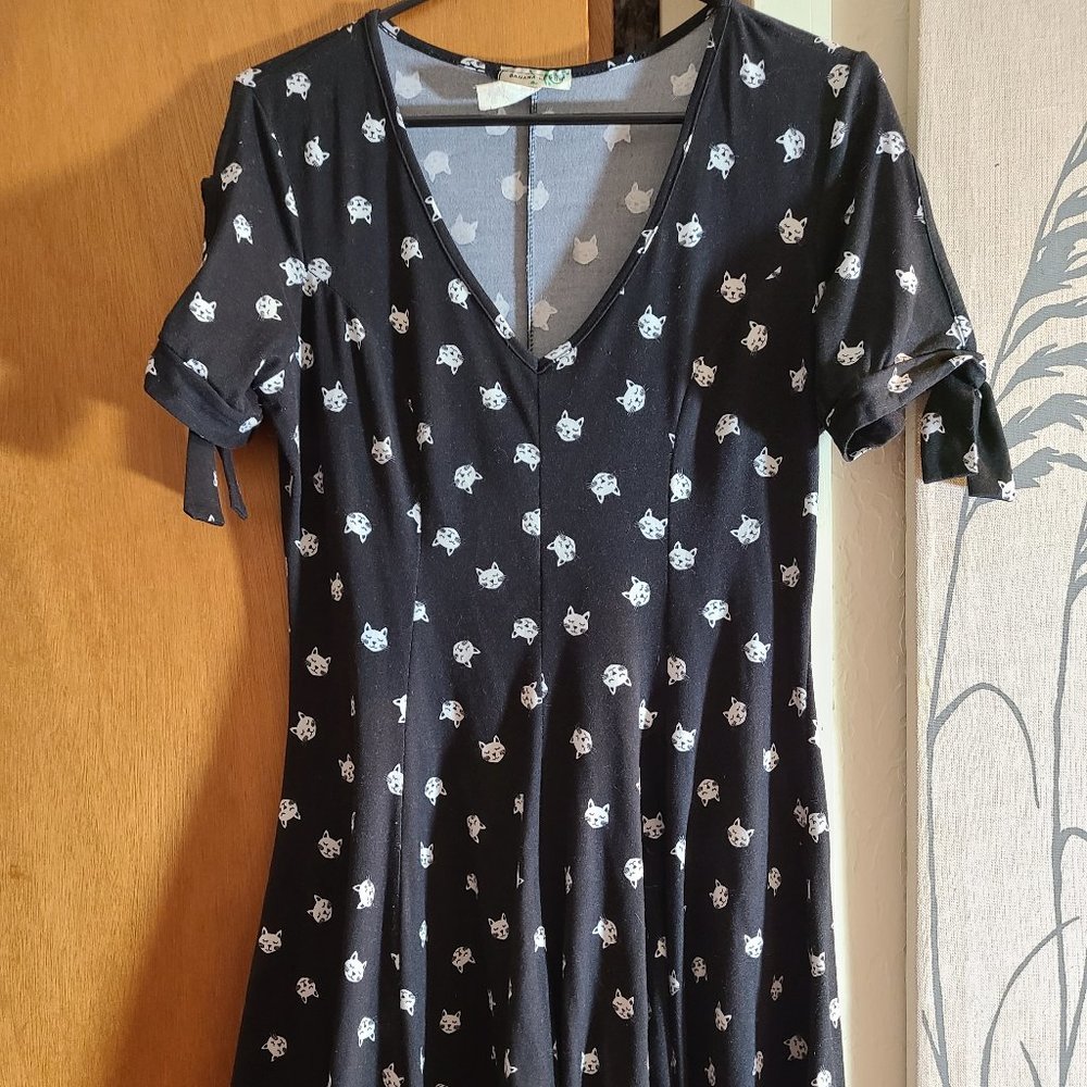 Cat print skater dress